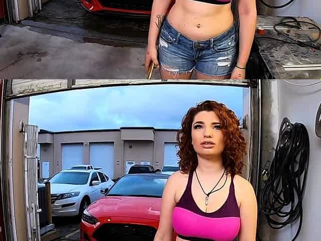 Roadside - Braceface Redhead Fucks To Get Her Car Fixed