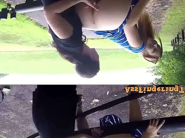 2 charming masturbating outdoors