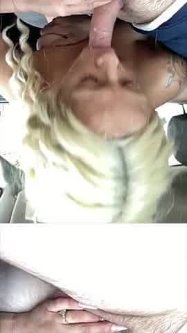 Golden-haired tiny pawg gets paid to suck schlong and bang in public