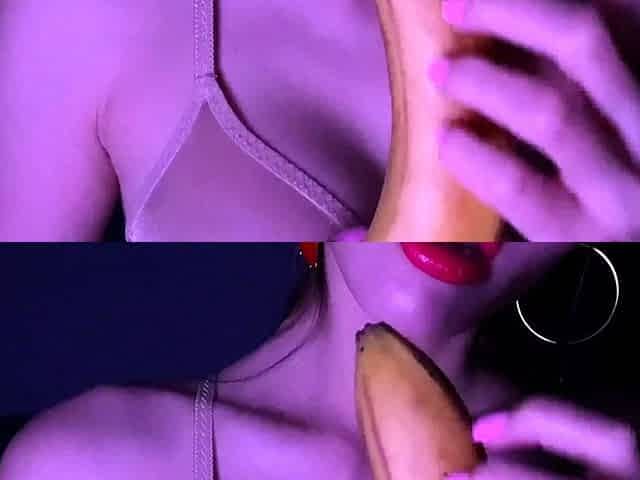 Big boob brunette masturbates on webcam