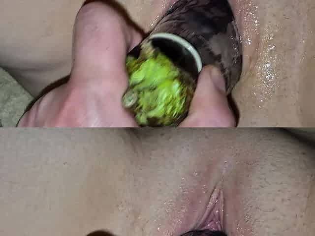 Amateur wife twat stretching