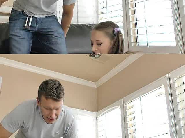Intensive Slow massage screw with curious pigtailed teen