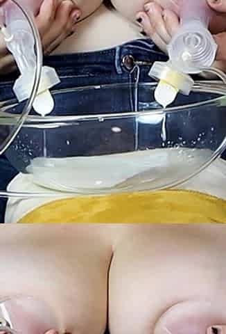 Pumping Milk Into a Bowl