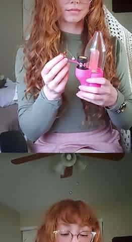Violet lovely amateur redhead woman toying