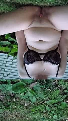 Quick Pee Outside with No Underwear