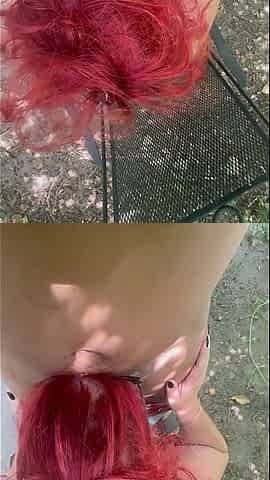Outdoor Blowjob Liz Heat Sucking Bull Outdoors