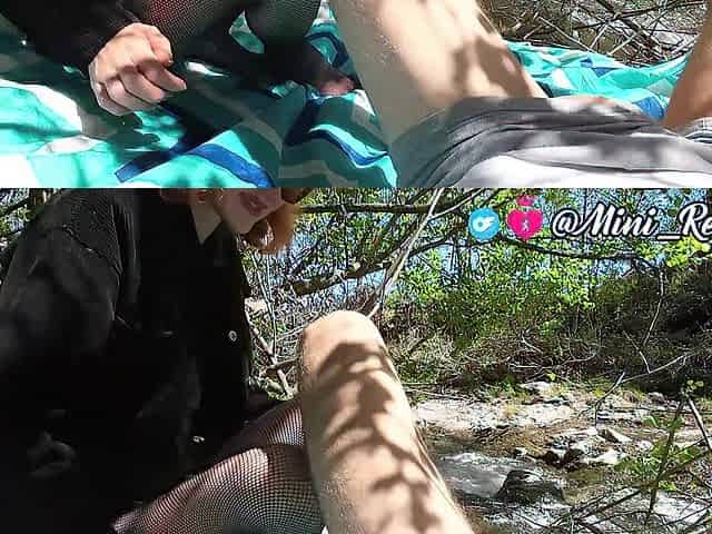 Drilled Youthful Wife by the River and Came Right in Her Throat