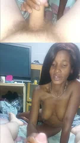 Black Barbie Doll Gives White Cock Perfect Handjob