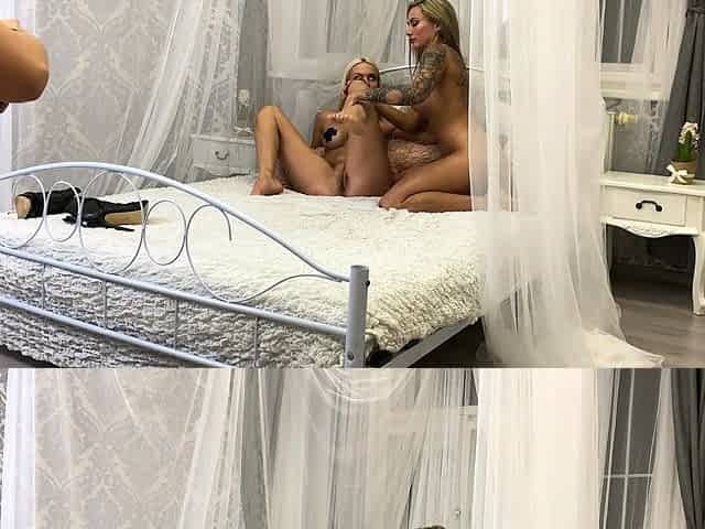 Amateur blonde and brunette have hot lesbian sex