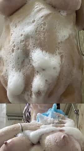 Mature BBW Washes Fat Ass and Big Tits
