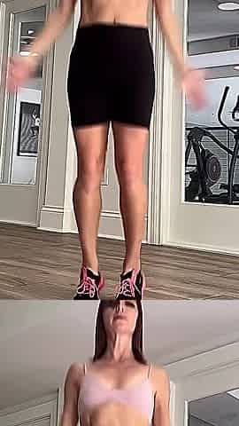 Skinny Fit Gym Girl Shows You Her Muscles and Works Out