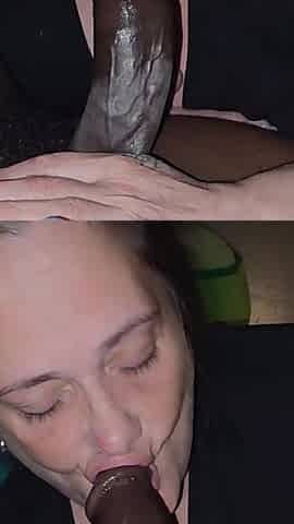 Mature Cocksucker Eats a Black Cock