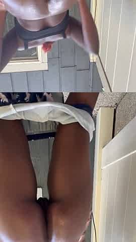Twerking my oiled ass outside