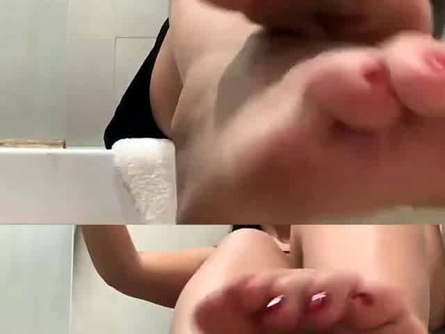 Sexy Latina Solo Footjob with Toy