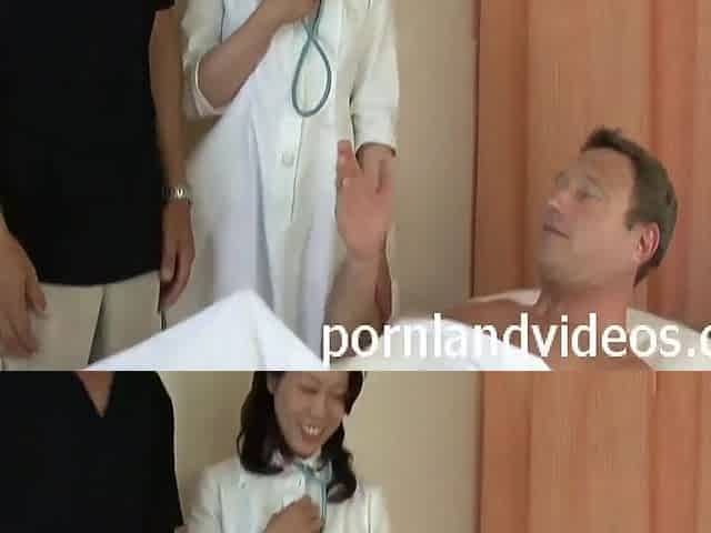 Anal Threesome With Petite Nurse