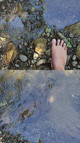 Closeup Pissing in the River