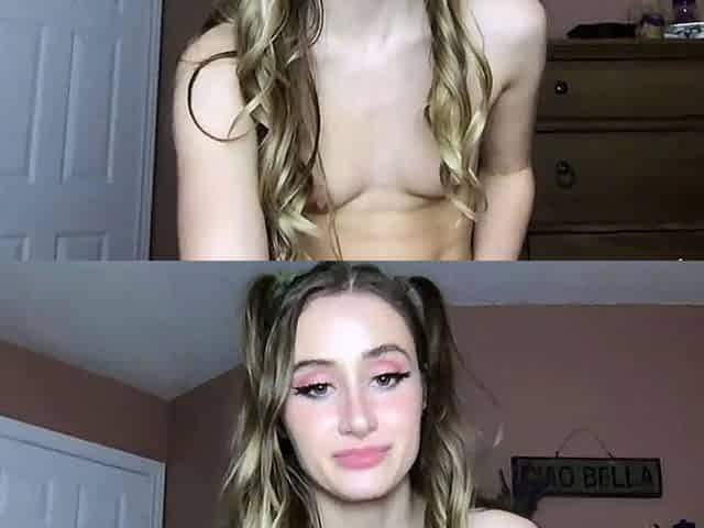 Cute curly brunette solo webcam masturbation
