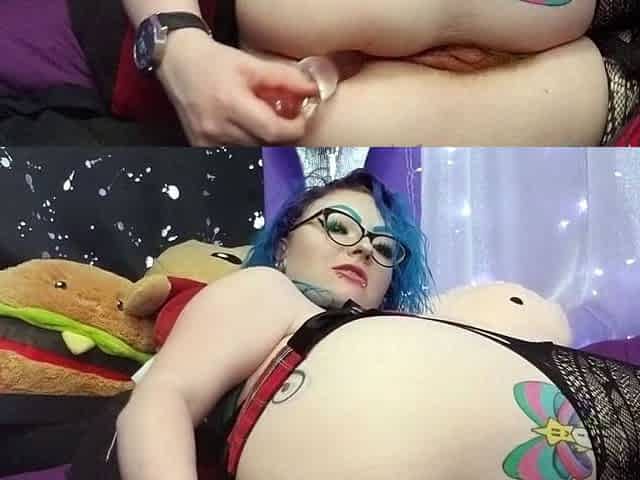 Busty curly brunette with big boobs fucks on couch