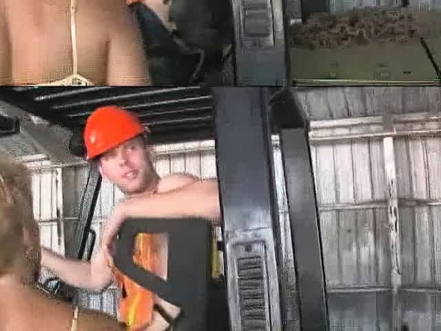 Perverted secretary Tracy sucks off a consturction workers