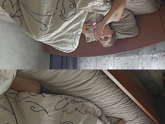 Masturbation during the time that watching porn. Morning climax at home.