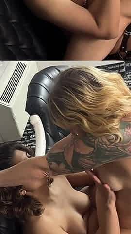 Lesbian MILFs Share a Strapon