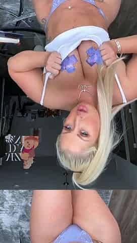 Amateur blond girl with big boobs getting fucked