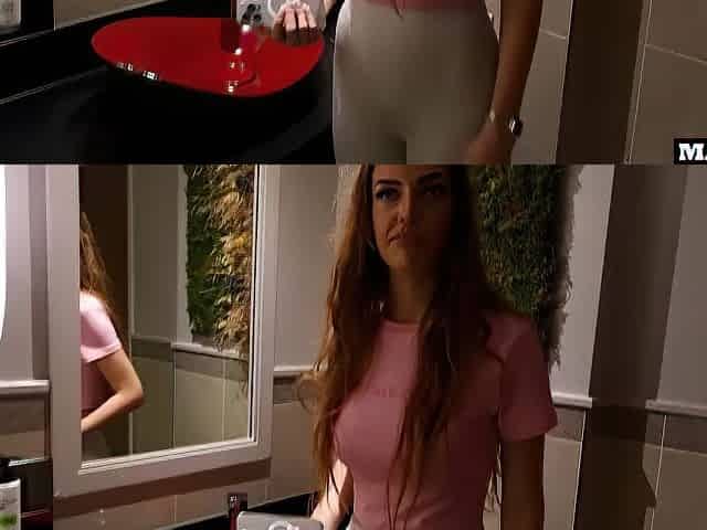 Ally's Belgian Sister Gets Banged Hard Another time In Public Restrooms !!!