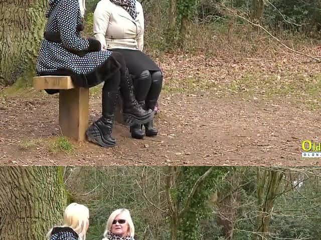 OLDNANNY 2 blond ladies enjoying masturbation jointly