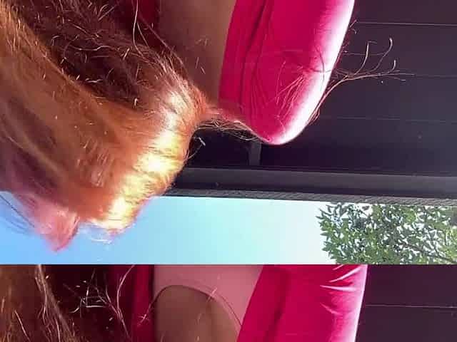 European Stepmom Artemisia Love Outside hair fetish slow mo