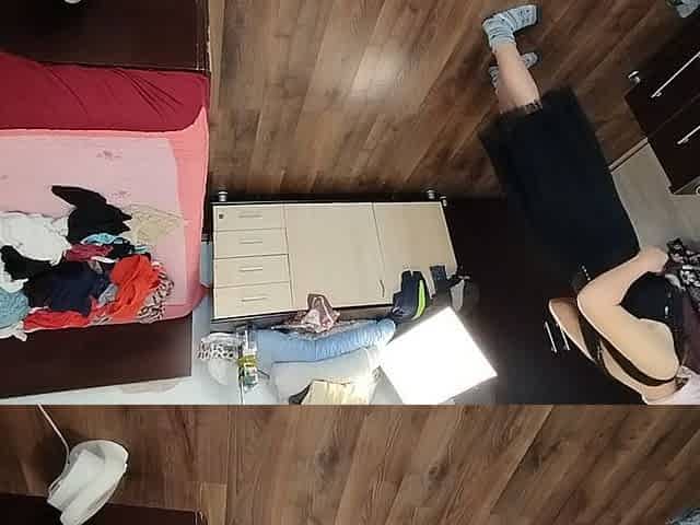 Amateur Woman Has Fun Trying on Clothes and Cutting Them.