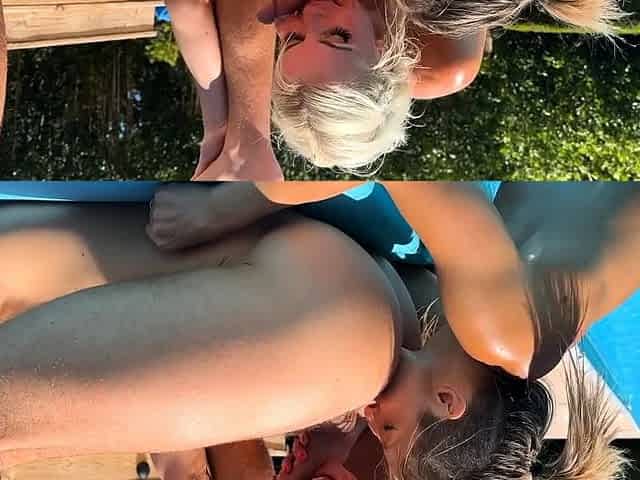 MILF Blowjob Rimjob Poolside