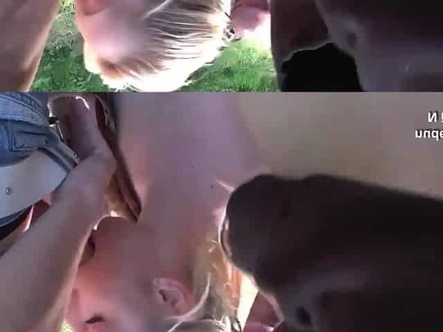 Pretty tiny french teen screwed in threeway