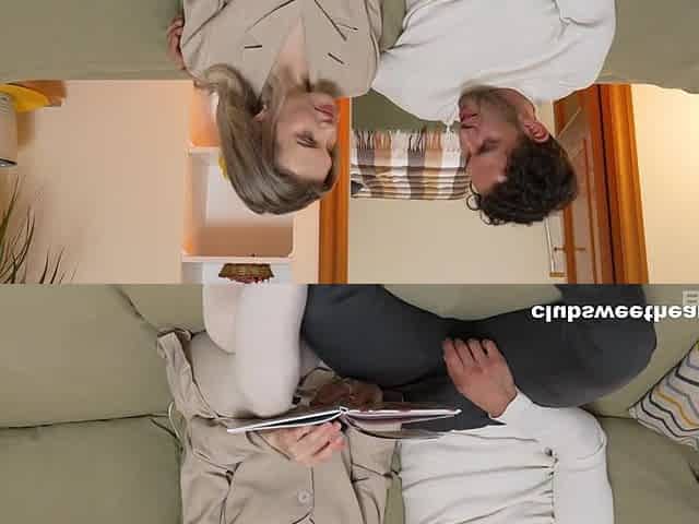 Blonde and skinny babe loves taking his penis inside her narrow asshole