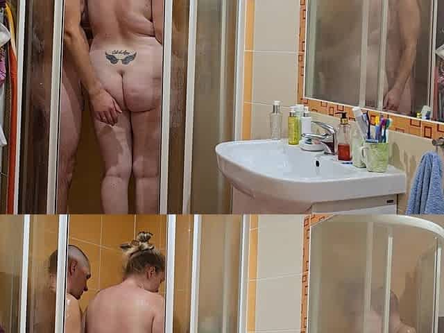 Simple Shower with My BBW Wife Turns Into Hot Sex and Ends with Cum Inside and Mutual Orgasm