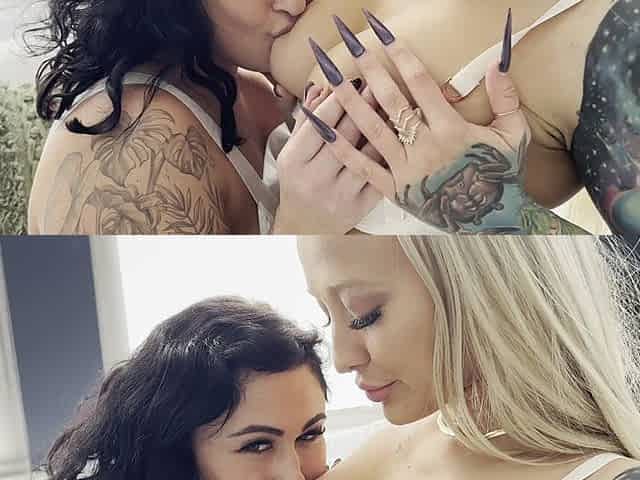 Passionate Lesbian Sex and Strapping
