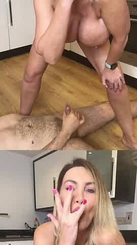 Pissing all over his hard cock then deepthroat