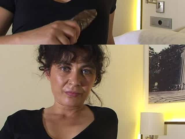 Horny Mature Lady Stuffs Her Hairy Pussy with Her Big Sex Toy