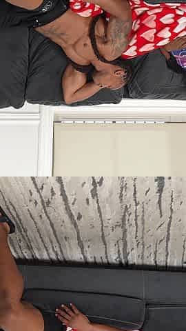 Ebony MILF Lyric Sky Wakes up to BBC & BFF Blowjob-joins for Raw Couch Threesome