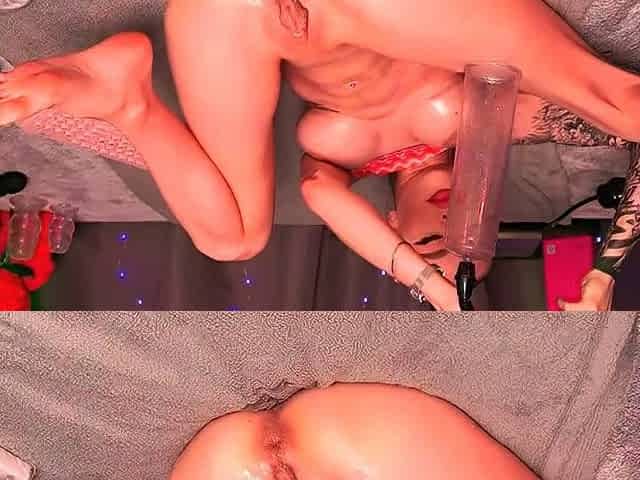 Stacked brunette goes solo toys and masturbation