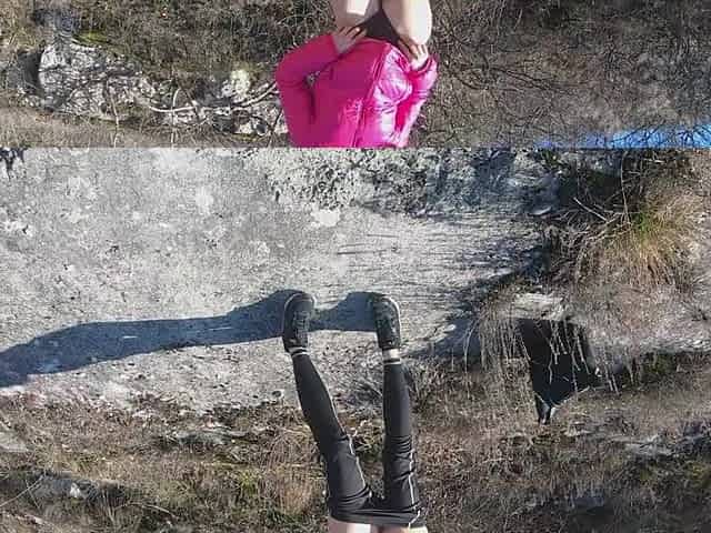 Teen with flawless body screws on public bench - LustTaste