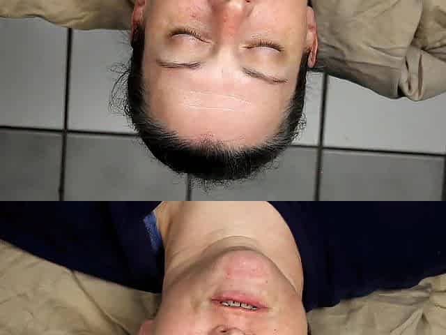 Huge Homemade facial blasting right in her eyes!!! FIXED SOUND