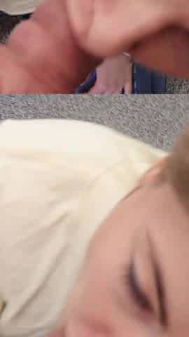 POV: Risky Elevator Quickie - Flashing Tits & Sloppy Deepthroat (cum in Mouth)