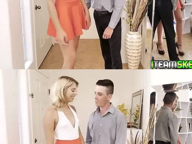 Cute Blonde Sucks Huge Dong And Gets Her Mouth Fucked With Chanel Grey