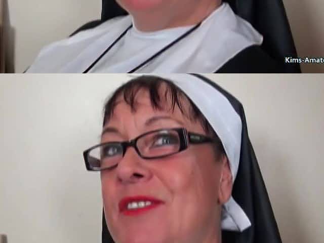 Horny monk fucks old chubby nuns