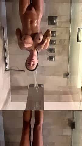 Brunette solo darling masturbating at home