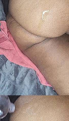 sweating large booty melts underneath baby oil and flame
