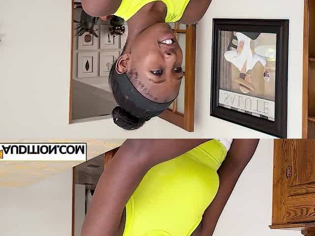 Hawt Afro teen drank giant white jock and got banged from the back