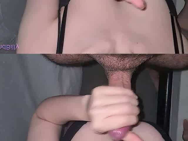 On My Knees Tugjob And Cum On My Melons And Brassiere