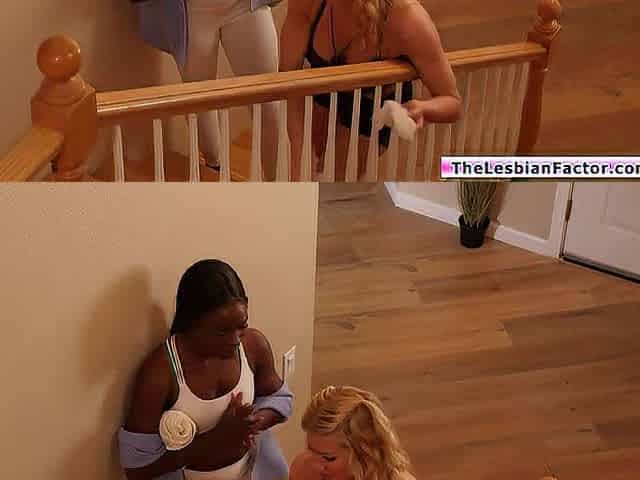 Yoga instructor facesits ebony lesbian client after session