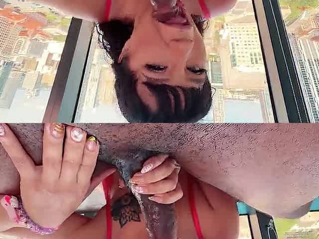 Kitty Kewpie Gobbles All of Large Ebony Rod